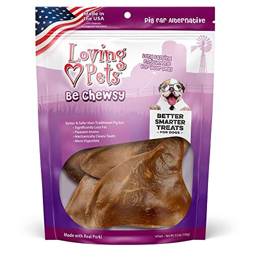 Loving Pets Be Chewsy Alternative Pig Ear Natural Dog Chews - 4 Pack