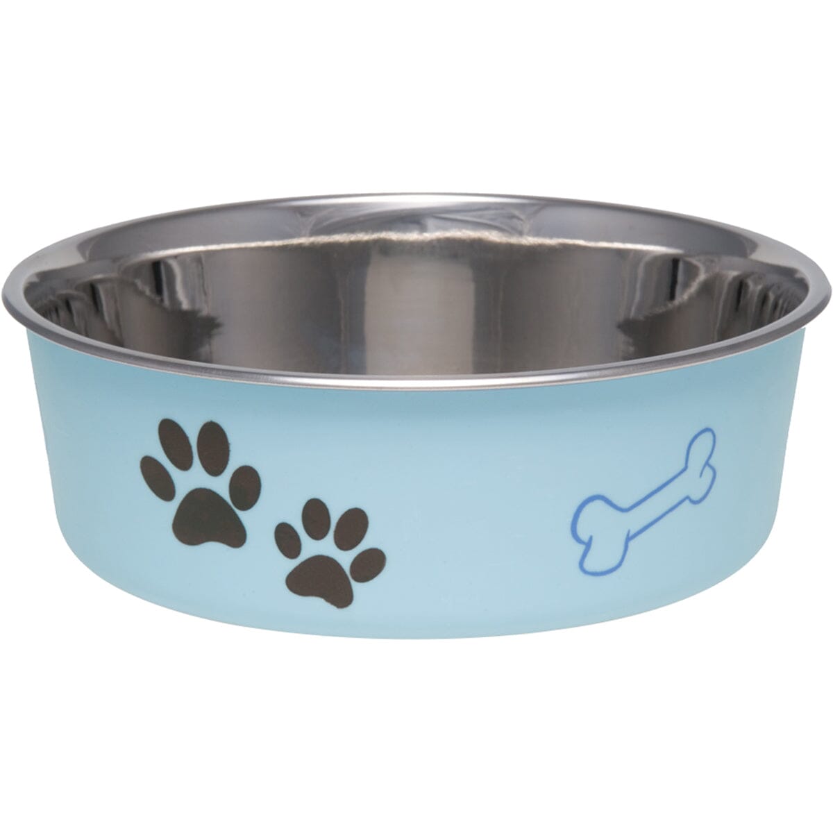 Loving Pets Bella Bowl Designer and Expressions Stainless Steel Cat and Dog Bowl Murano Blue Large