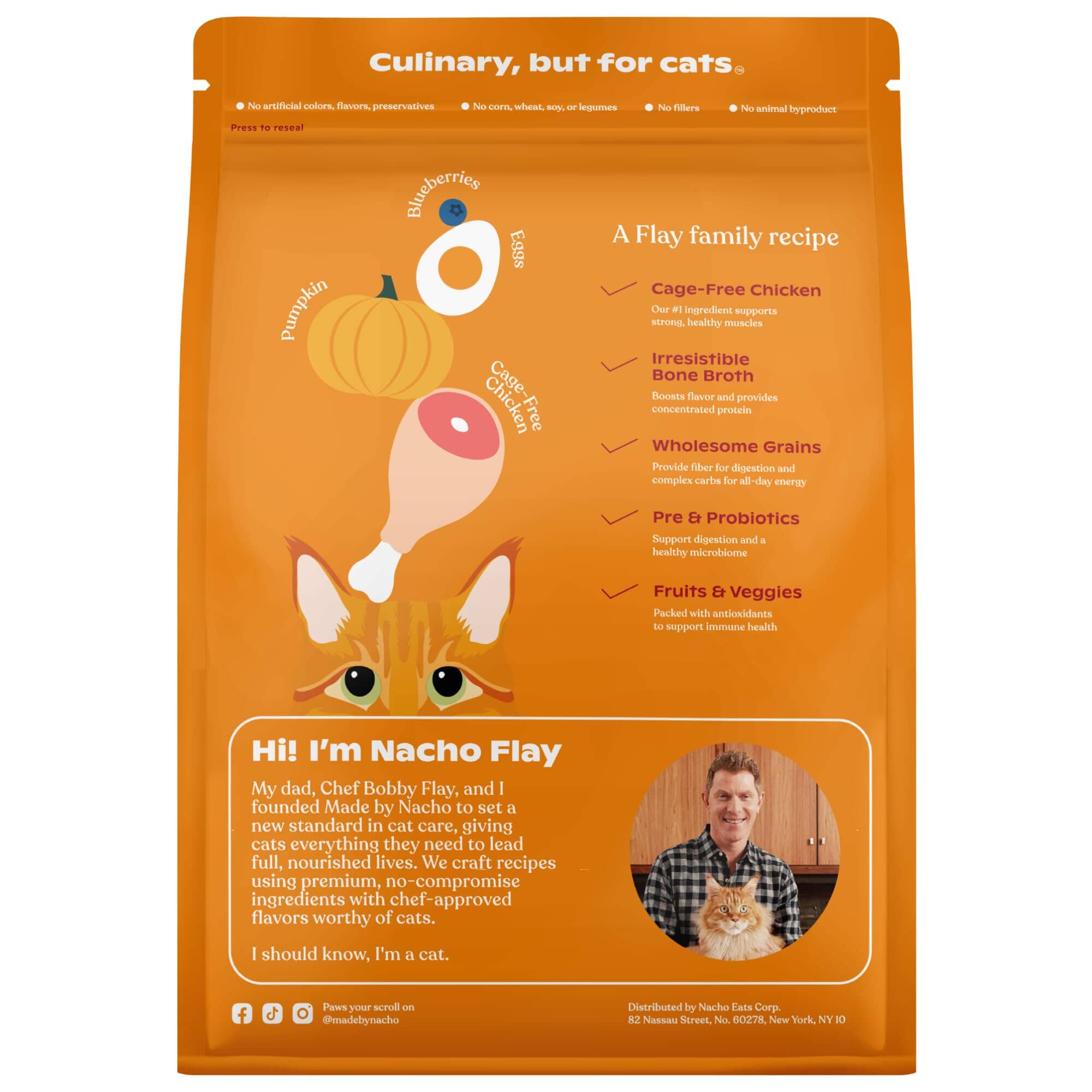 Made by Nacho Bone Broth Infused Chicken and Pumpkin Dry Cat Food - 2 Lbs  
