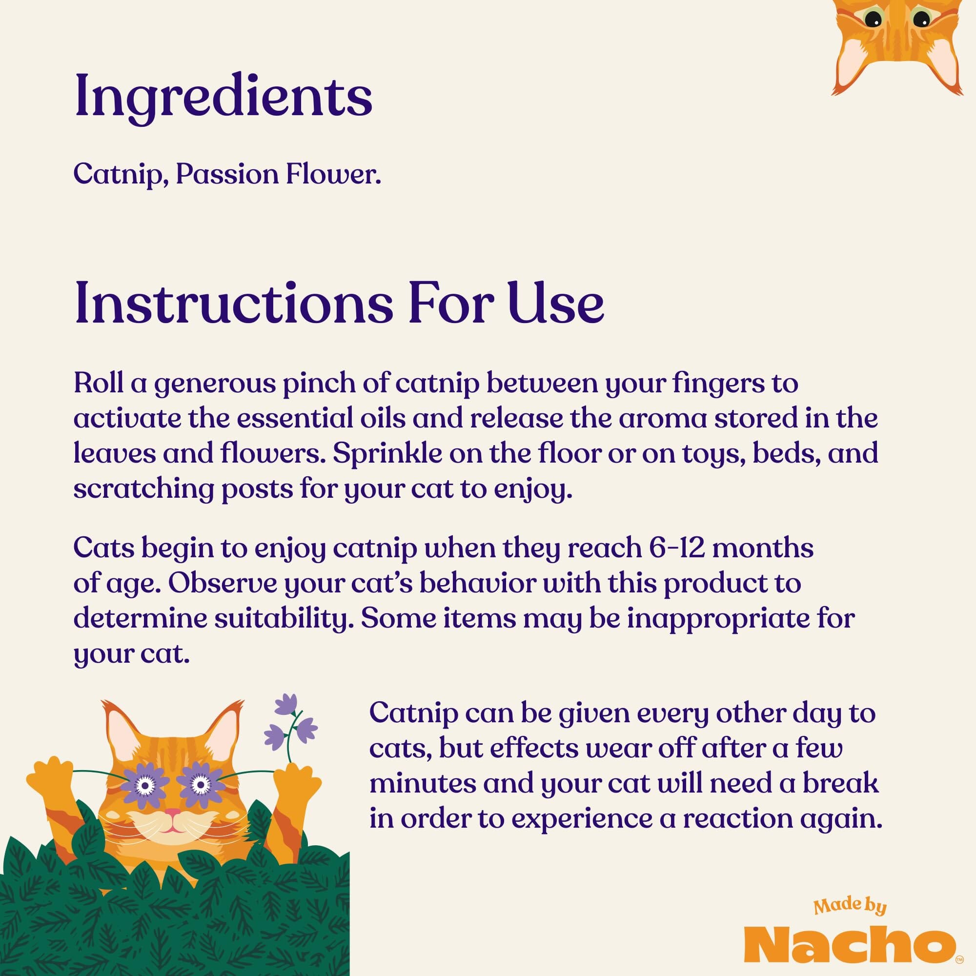 Made by Nacho Catnip Flower Blend Pouch Cat Treats - 1 Oz - Case of 6  