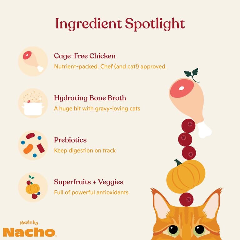 Made by Nacho Chicken Bone Broth with Prebiotics Minced Wet Cat Food Tray - 2.5 Oz - Case of 10  
