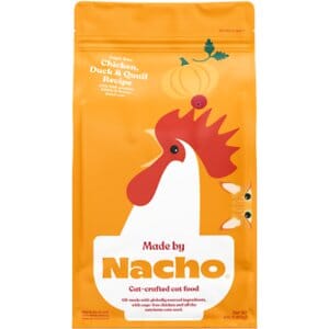 Made by Nacho Grain-Free Chicken Duck and Quail Dry Cat Food with Freeze-Dried Raw Bits 4 Pounds