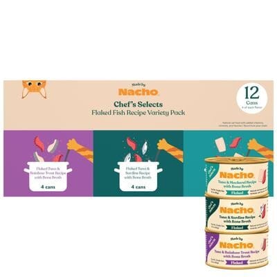 Made by Nacho Grain-Free Flaked Tuna Trout Sardine Filets in Broth Canned Cat Food - Variety Pack - 3 Oz - 12 Pack - Case of 2 Default Title