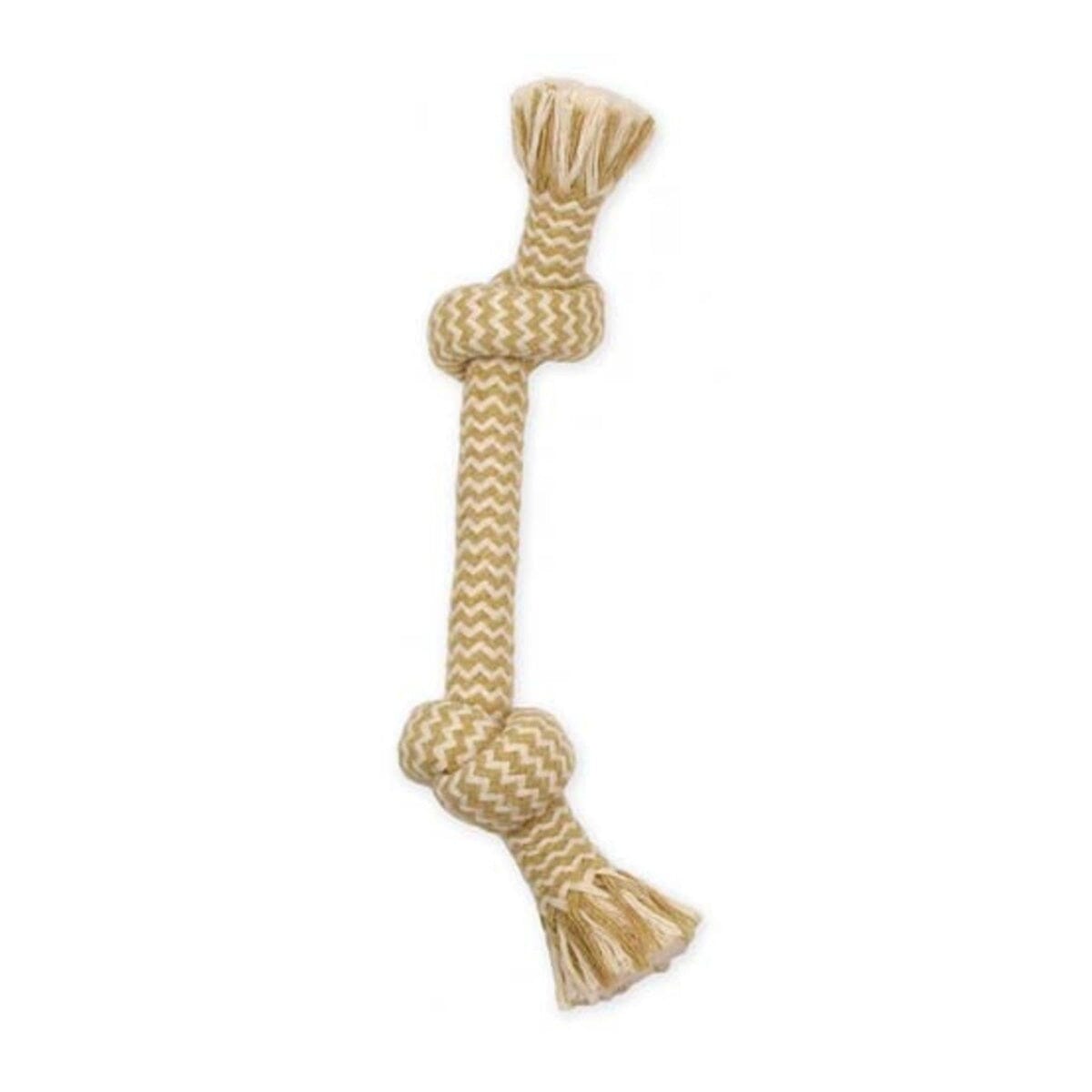 Mammoth Pet Products 2-Knotted Bone Peanut Butter Scented Rope Tug Dog Toy Medium - 12 Inch