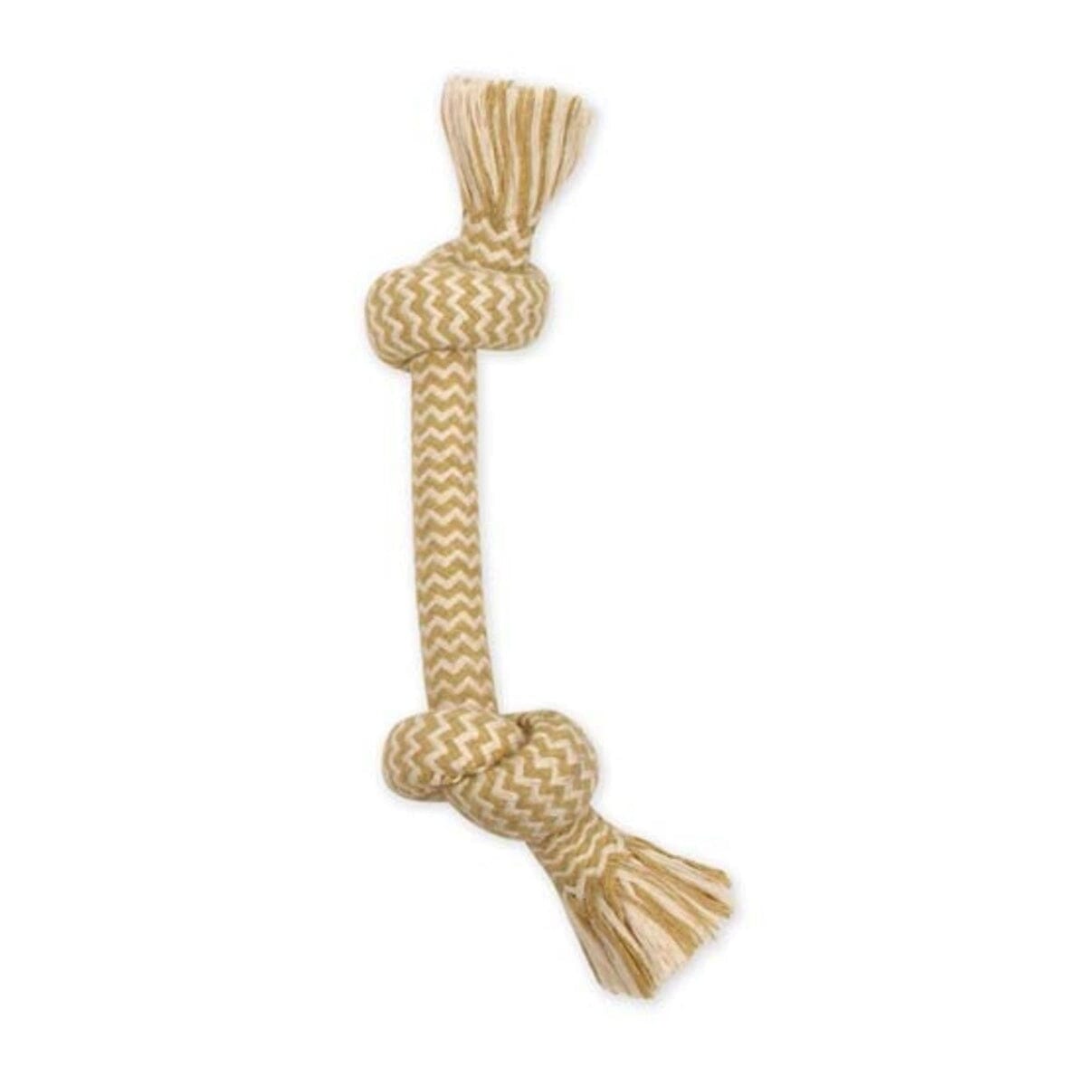 Mammoth Pet Products 2-Knotted Bone Peanut Butter Scented Rope Tug Dog Toy Large - 14 Inch