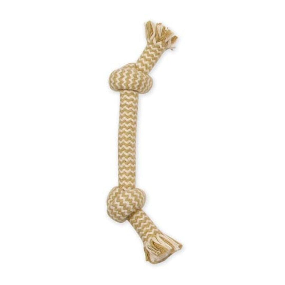 Mammoth Pet Products 2-Knotted Bone Peanut Butter Scented Rope Tug Dog Toy Small - 9 Inch