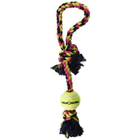 Mammoth Pet Products 3-Knotted Pull and Tug Rope Dog Toy with Ball - Medium - 20 Inch Default Title