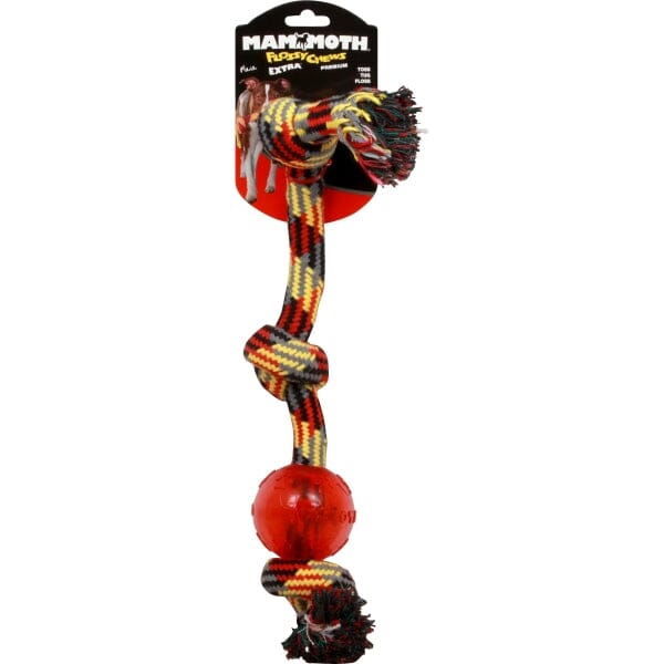 Mammoth Pet Products 3-Knotted Rope Tug Dog Toy with TPR Ball - Large - 20 Inch Default Title