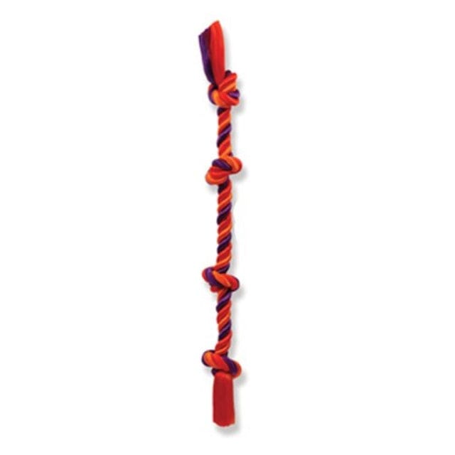 Mammoth Pet Products 4-Knotted Cotton Rope and Tug Dog Toy - Multi-Color Extra Large - 31 Inch