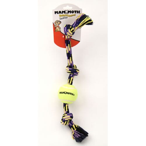 Mammoth Pet Products Braided Rope and Tug Dog Toy with Tennis Ball - Large - 20 Inch Default Title