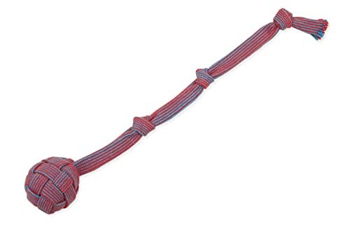 Mammoth Pet Products Extra Floss Webbing Ball and Rope Tug Dog Toy
