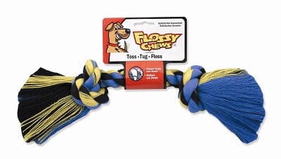 Mammoth Pet Products Flossy Bone Cotton Rope Dog Toy Multi-Color Large - 14 Inch