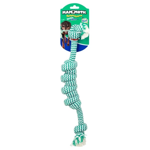 Mammoth Pet Products Monkey Fist Bar Extra Fresh Dental Floss Mint Scent Rope Tug Dog Toy - Large - 18 Inch Default Title