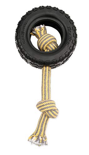Mammoth Pet Products TireBiter II Rubber and Rope Tug Dog Toy Extra Large - 7 Inch