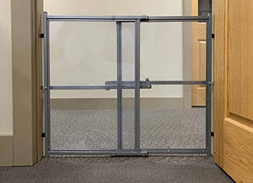 Marshall Better View Adjustable Free-Standing Alloy Steel Pet Barrier Gate for Small Animals - Gray - W:24 X H:24 Inches