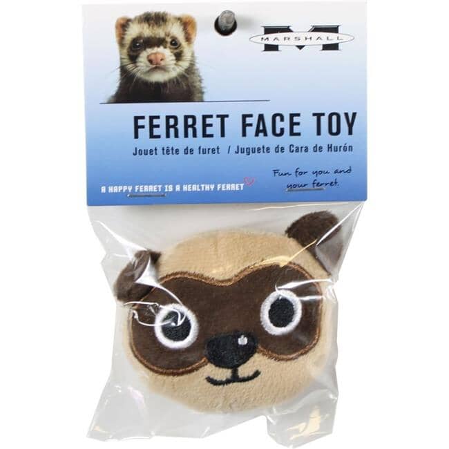 Marshall Ferret Face Squeaking Plush Small Animal Ferret Toy Default Title