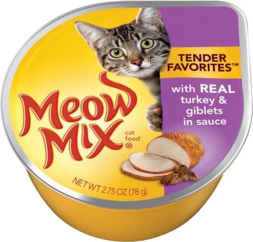 Meow Mix Tender Favorites Real Turkey and Giblets Canned Cat Food  