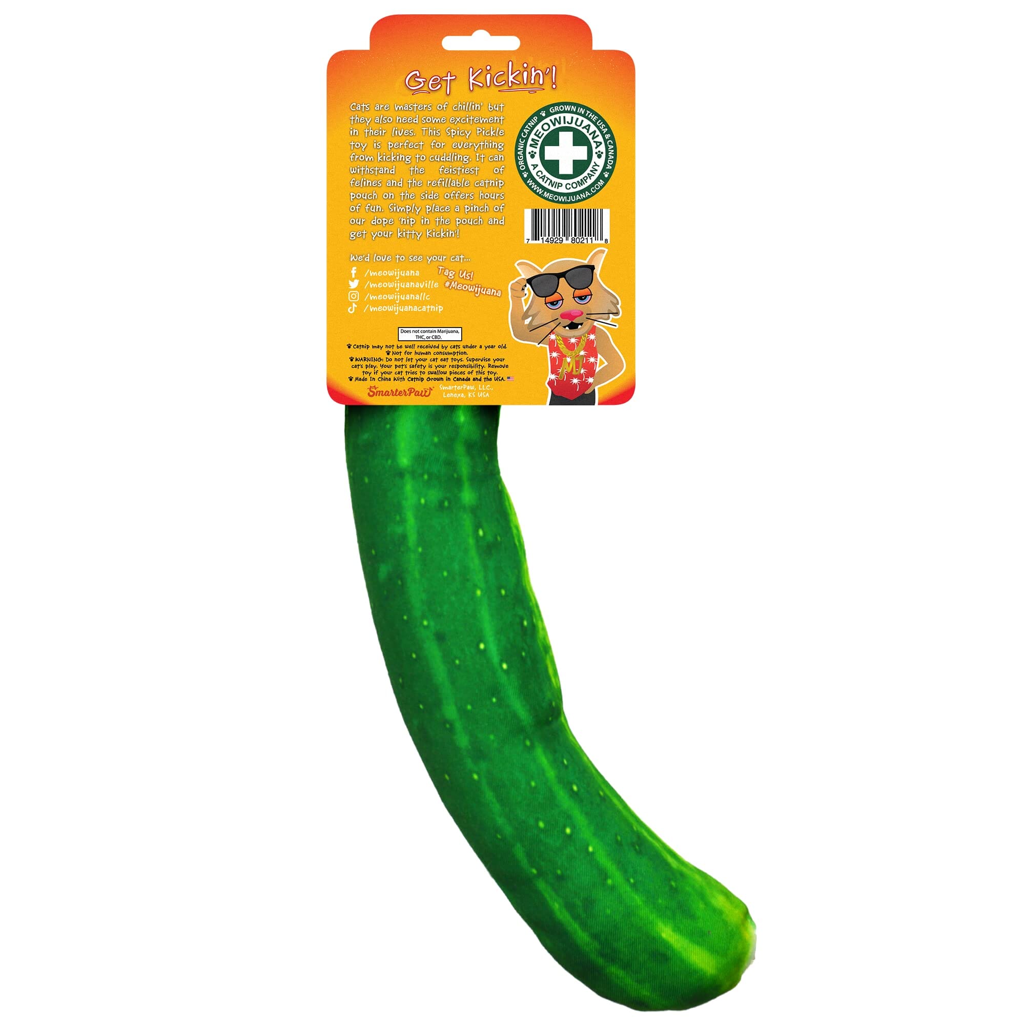 Meowijuana Dill Pickle Crinkle Catnip Cat Toy  