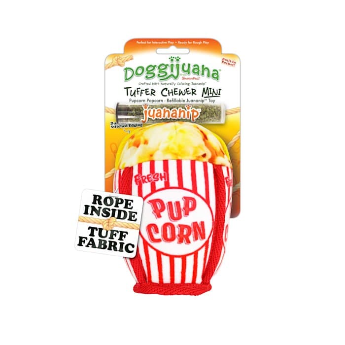 Meowijuana Doggijuana Pupcorn Tuffer Chewer Inner-Rope Refillable Juananip Plush Dog Toy - Mini Default Title