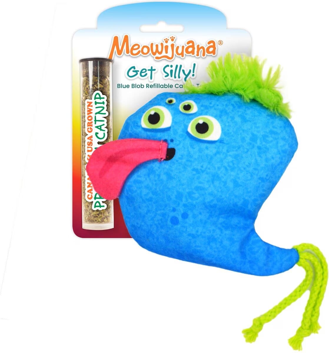 Meowijuana Mohawk Monster Blue Crinkle Catnip Cat Toy  