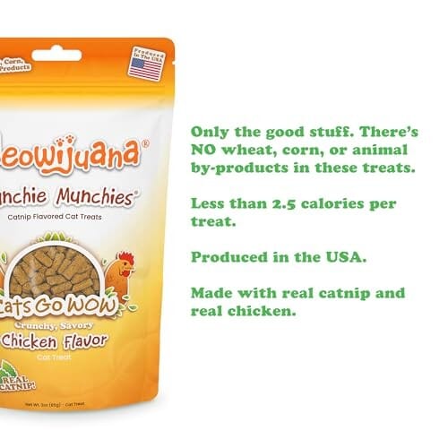 Meowijuanna Crunchie Munchies Chicken and Catnip Crunchy Cat Treats - 3 Oz Oz