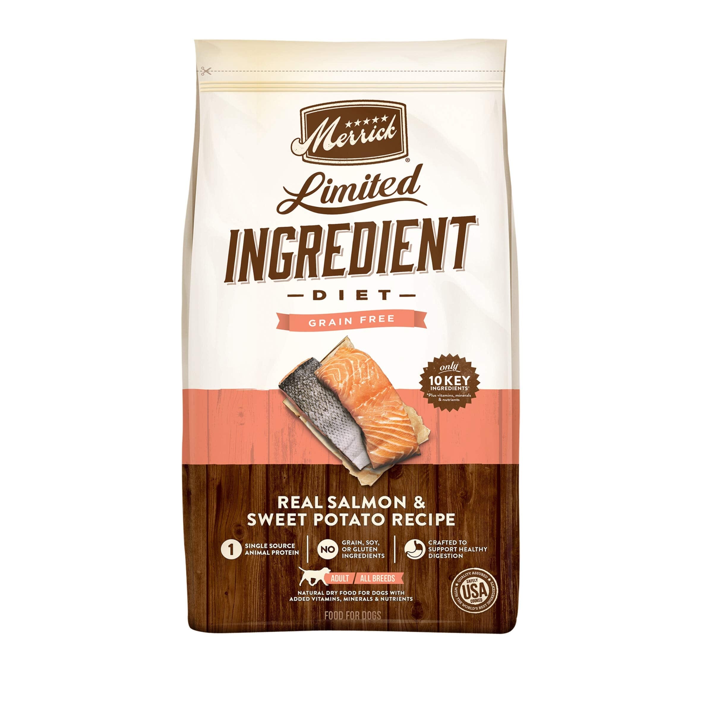 Merrick Adult Limited Ingredient Diet Grain-Free Salmon and Sweet Potato Dry Dog Food 12 Lbs 