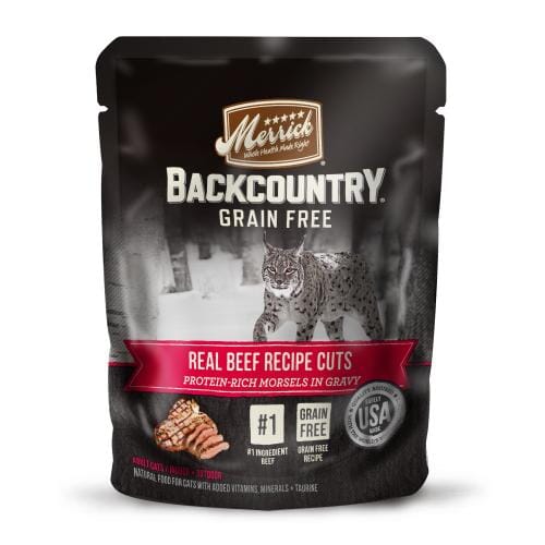 Merrick Backcountry Grain-Free High-Protein Real Beef Cuts in Gravy Wet Cat Food Pouch - 3 Oz - 24 Pack Default Title