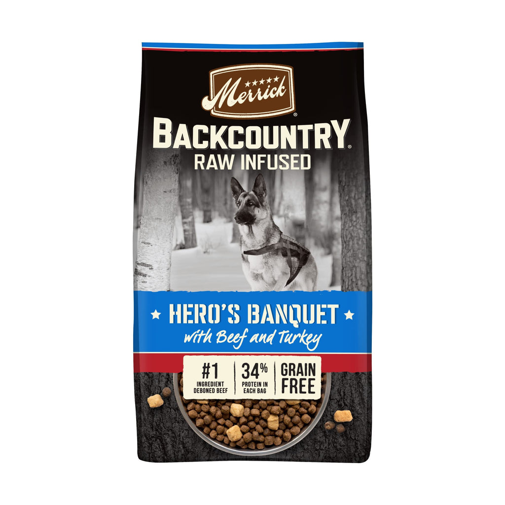 Merrick Backcountry Hero's Banquet Grain-Free Raw-Infused Beef and Turkey Dry Dog Food  