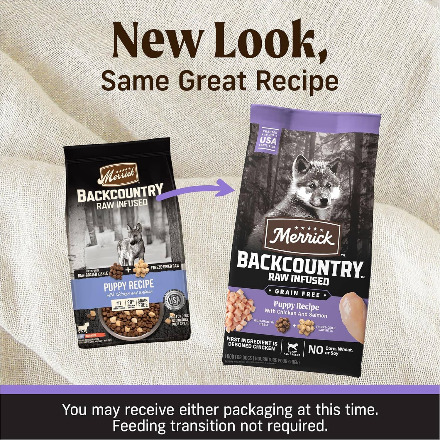 Merrick Backcountry Puppy Grain-Free Raw-Infused Chicken and Salmon Freeze-Dried Dog Food - 4 Lbs