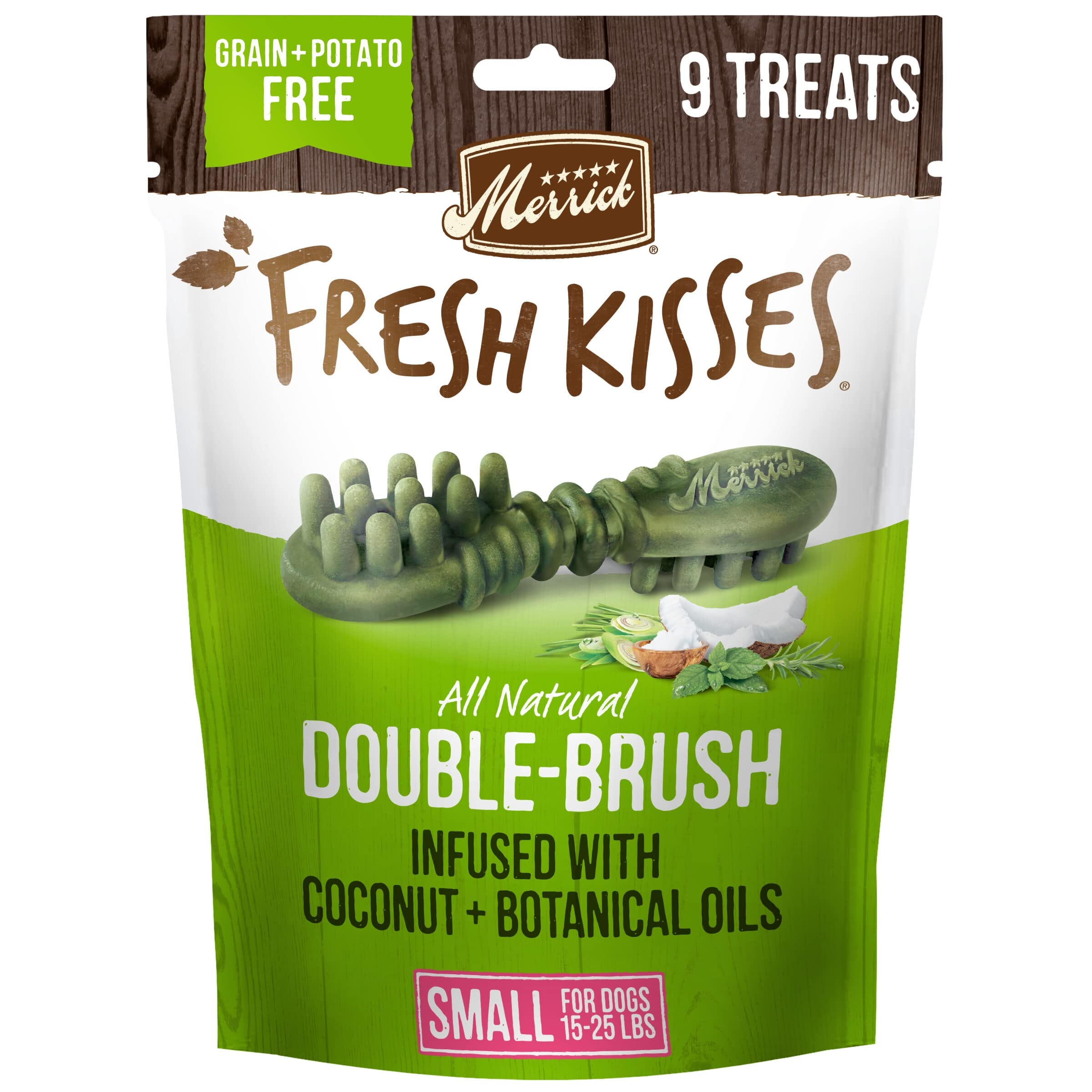 Merrick Fresh Kisses Coconut and Botanical Oils Dental Dog Treats Small - 5.5 Oz 