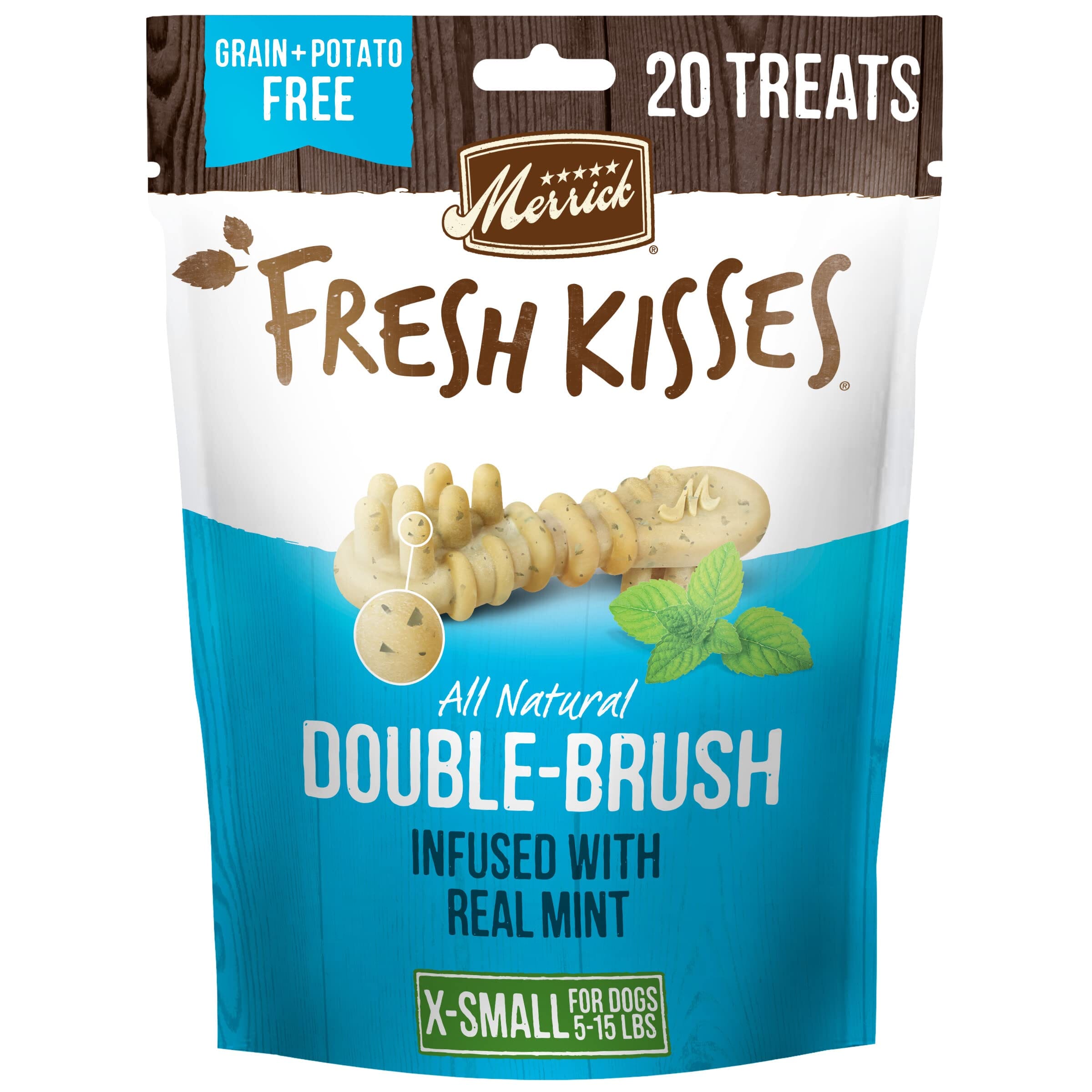 Merrick Fresh Kisses Mint Fresh Breath Dental Dog Treats Extra Small - 6 Oz 