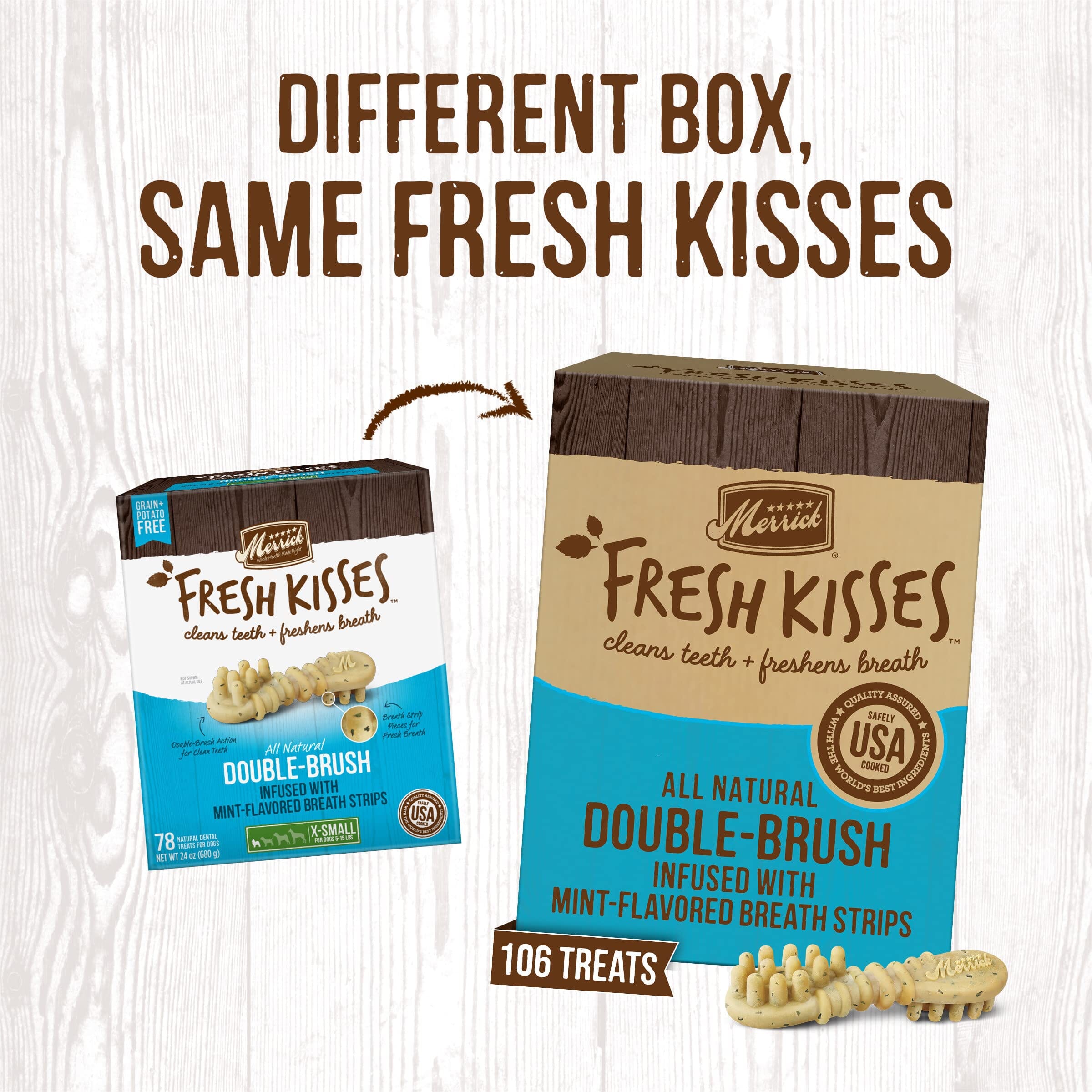 Merrick Fresh Kisses Mint Fresh Breath Dental Dog Treats  