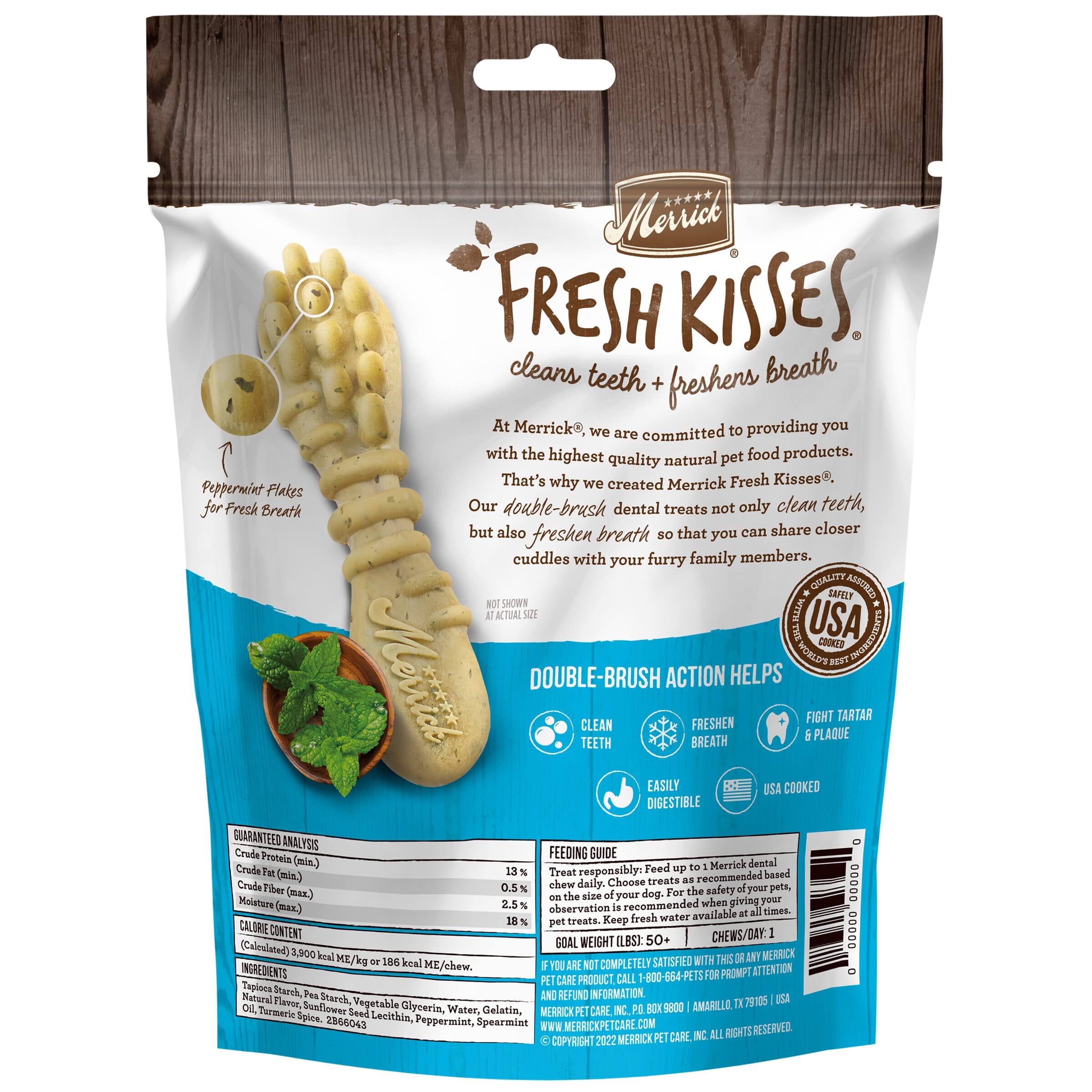 Merrick Fresh Kisses Mint Fresh Breath Dental Dog Treats  