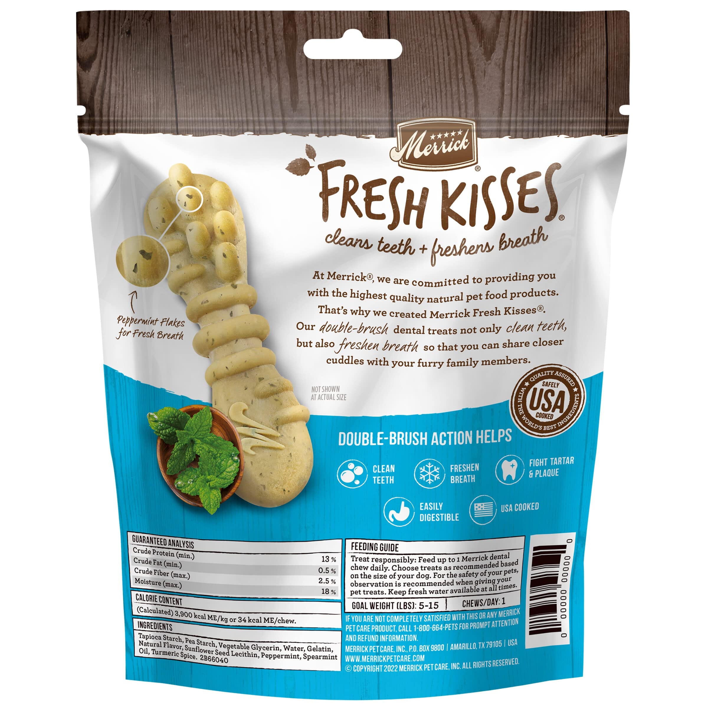 Merrick Fresh Kisses Mint Fresh Breath Dental Dog Treats  