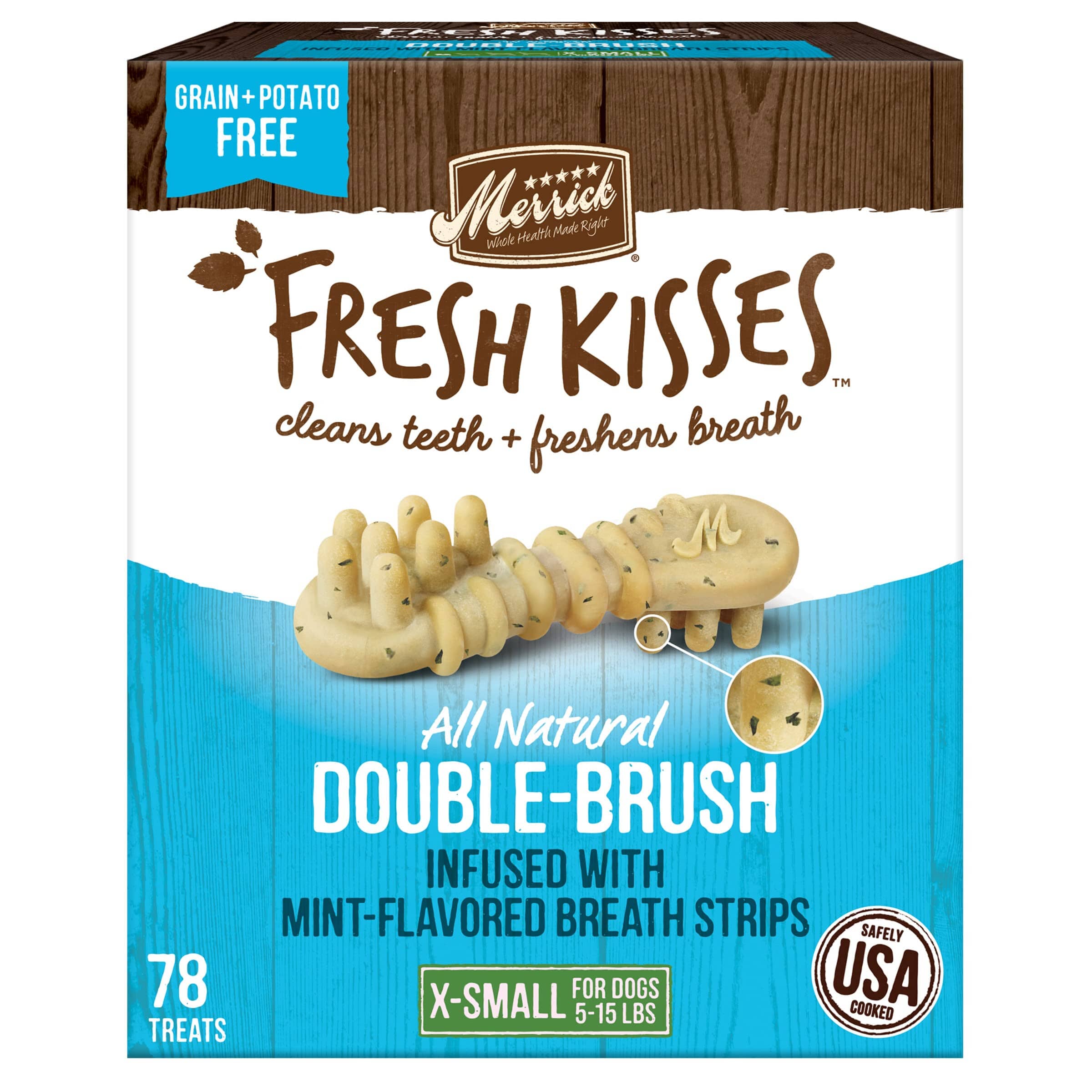 Merrick Fresh Kisses Mint Fresh Breath Dental Dog Treats Extra Small - 24 Oz 