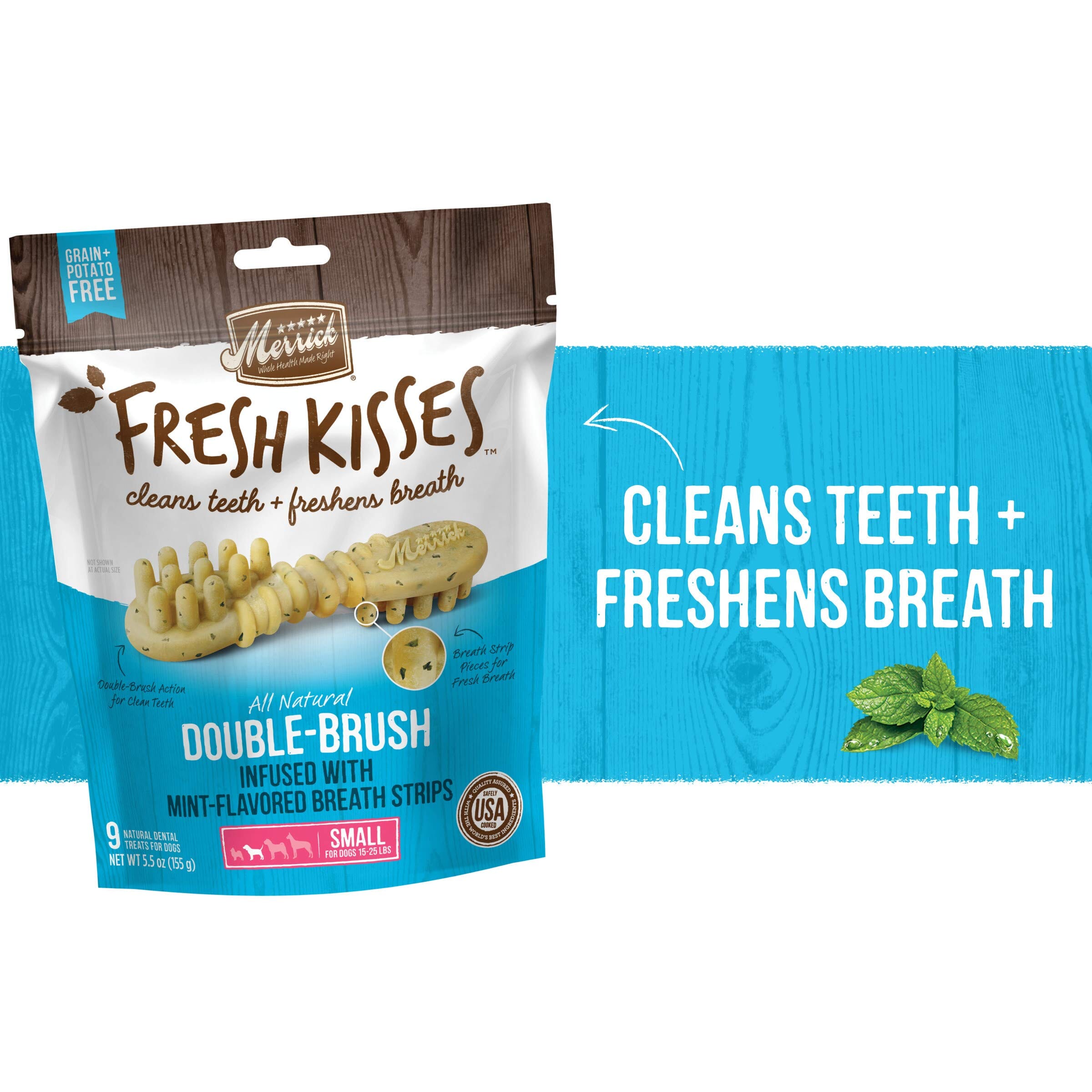 Merrick Fresh Kisses Mint Fresh Breath Dental Dog Treats  