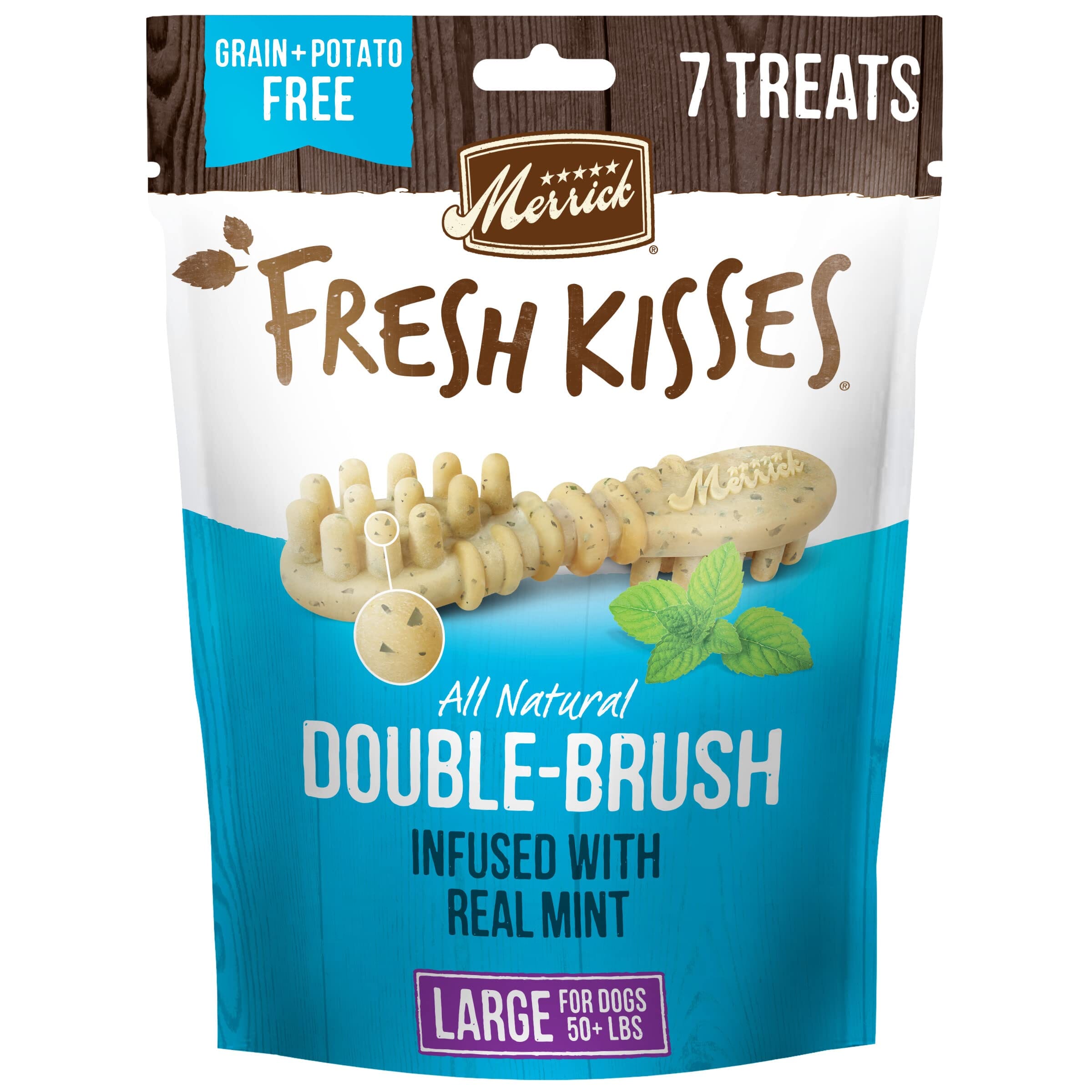 Merrick Fresh Kisses Mint Fresh Breath Dental Dog Treats Large - 11.5 Oz 