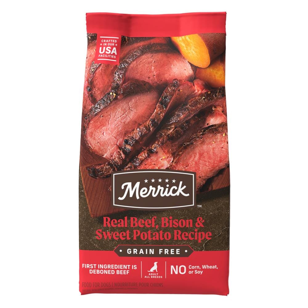 Merrick Grain-Free Bison, Beef and Sweet Potato Dry Dog Food - 10 Lbs  