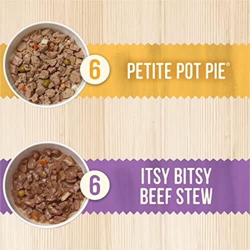 Merrick Grain-Free Lil' Plates Dinner Duo Beef and Chicken Small-Breed Wet Dog Food Trays - Variety Pack - 3.5 Oz - Case of 12