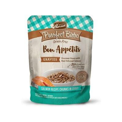 Merrick Grain-Free Purrfect Bistro Bon Appetits Gravies Salmon Chunks in Gravy Adult Wet Cat Food Pouch - 3 Oz - Case of 24 Default Title