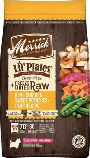 Merrick Lil' Plates Chicken & Sweet Potato w/Raw Bites Freeze-Dried Dog Food - 4 lb Bag  