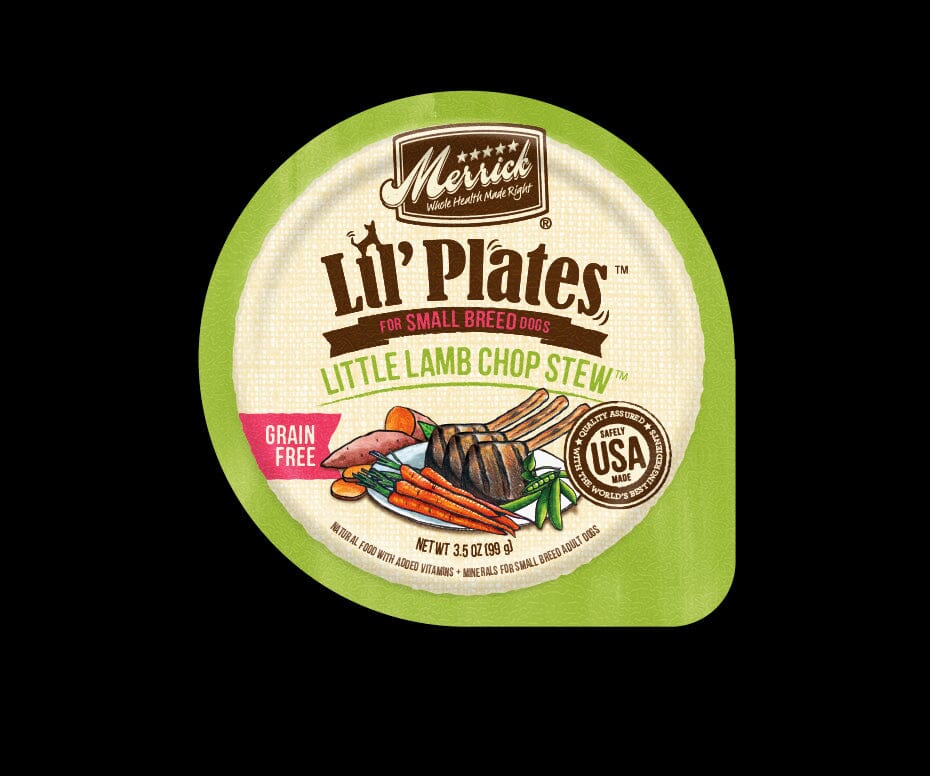 Merrick Lil' Plates Grain-Free Lil' Tubs Little Lamb Chop Small Breed Dog Food - 3.5 oz Tubs - Case of 12  