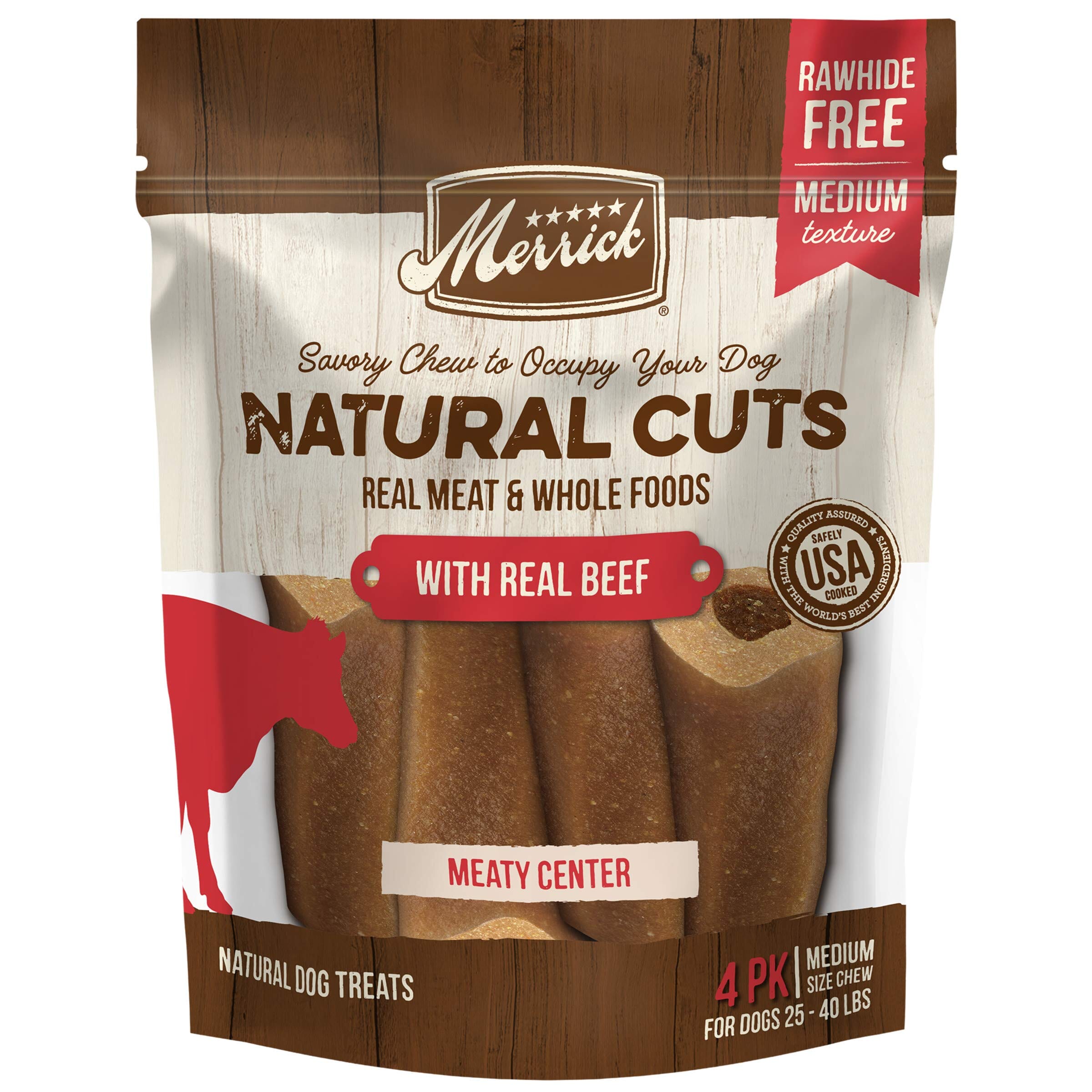 Merrick Natural Beef Cuts Natural Dog Chews Medium - 4 Count 