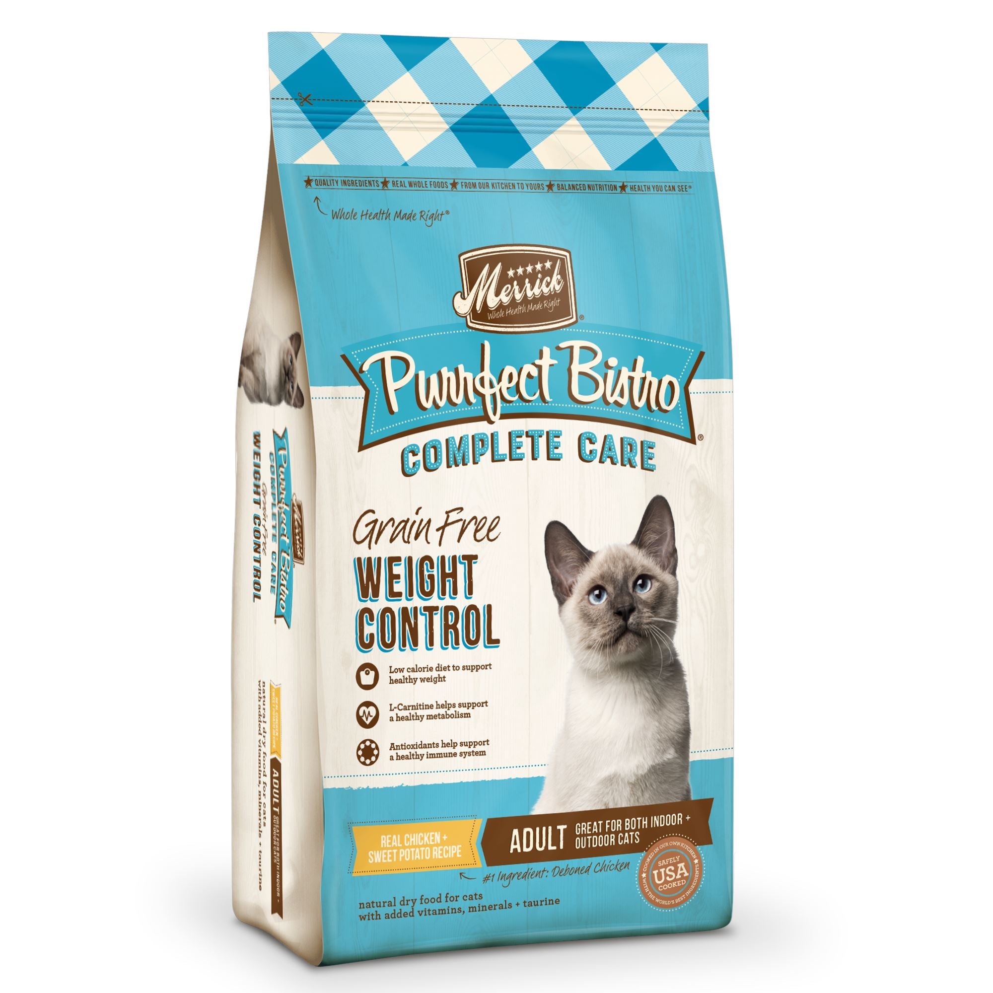 Merrick Purrfect Bistro Grain-Free Complete Care Healthy Weight Dry Cat Food - 4 lb Bag  