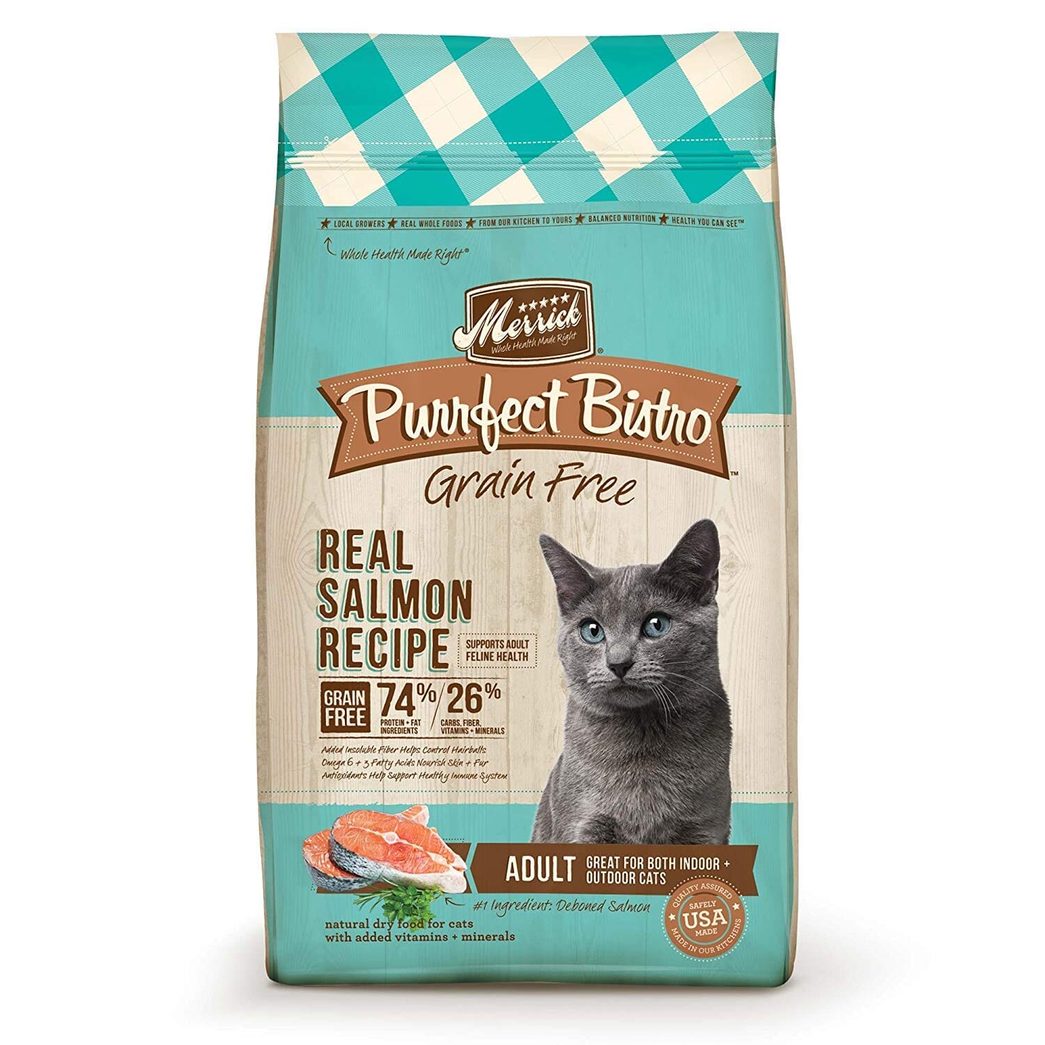 Merrick Purrfect Bistro Grain-Free Healthy Adult Salmon Recipe Dry Cat Food - 4 lb Bag