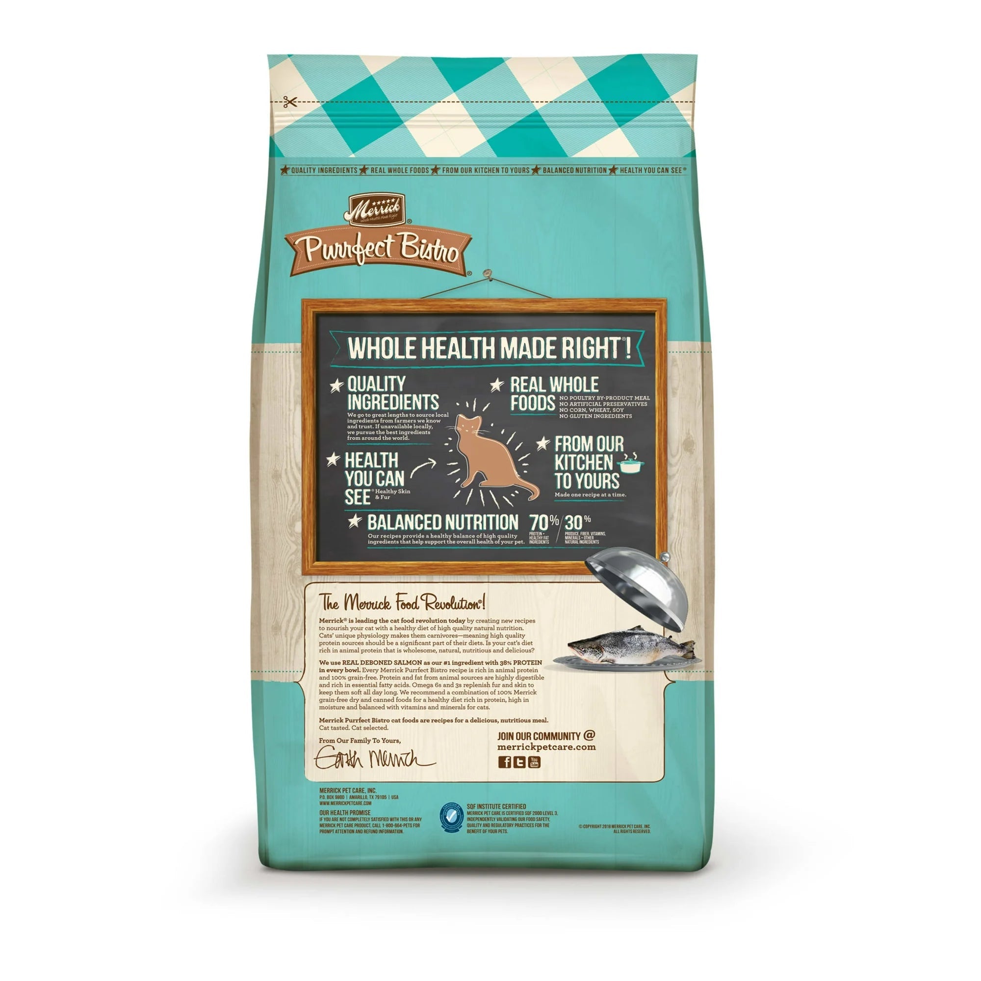 Merrick Purrfect Bistro Grain-Free Healthy Adult Salmon Recipe Dry Cat Food - 4 lb Bag  