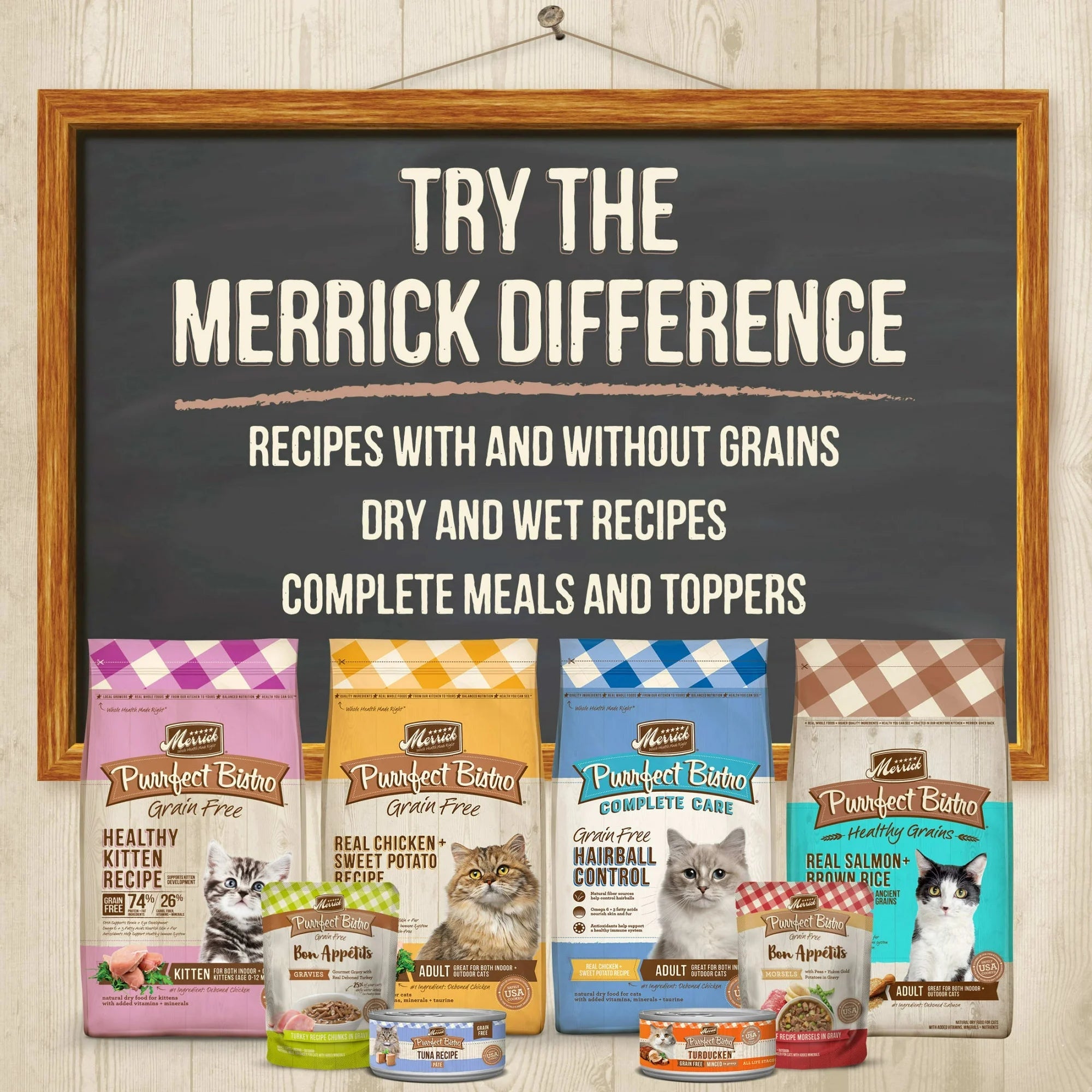 Merrick Purrfect Bistro Grain-Free Healthy Adult Salmon Recipe Dry Cat Food - 7 lb Bag  