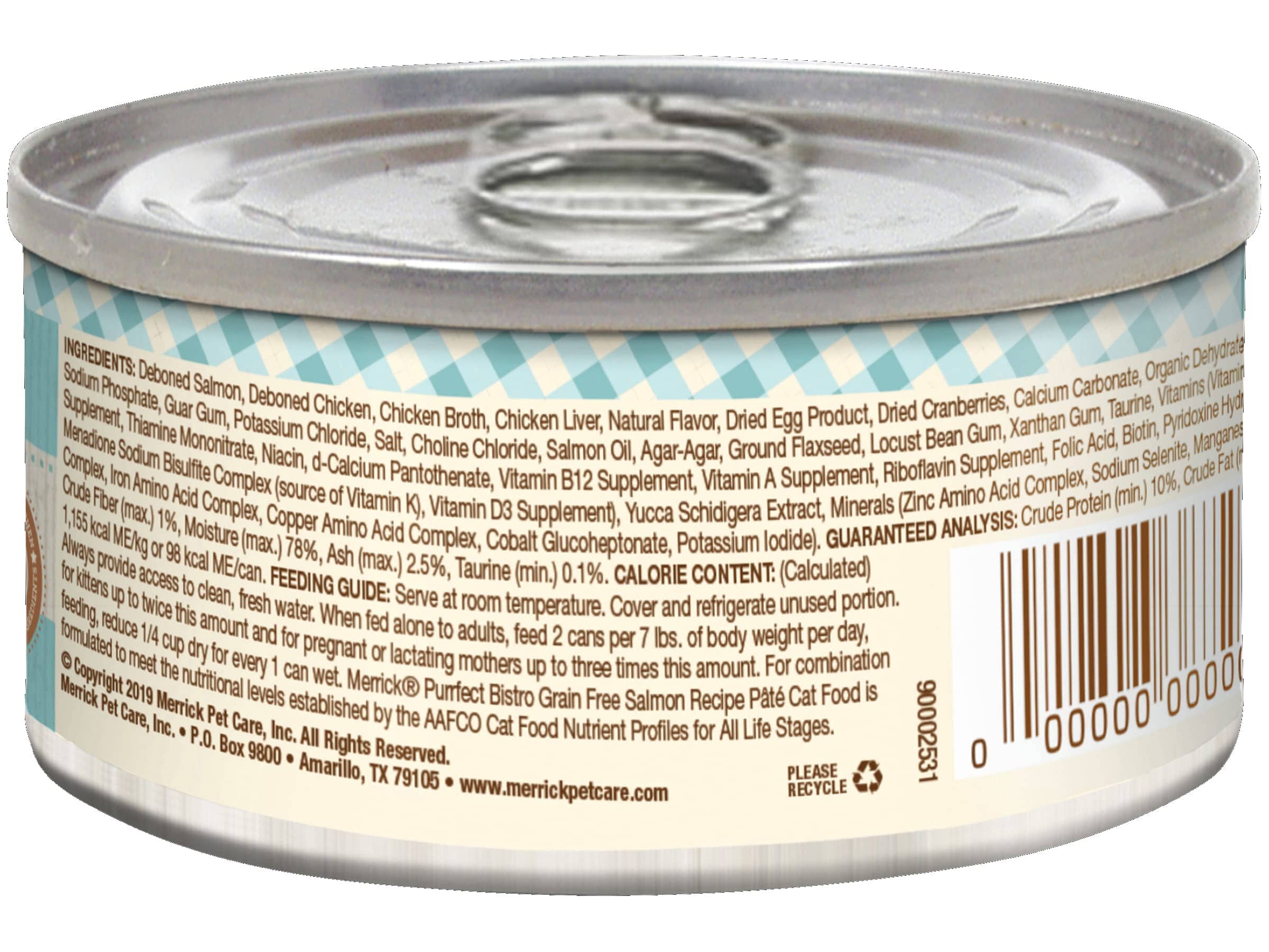 Merrick Purrfect Bistro Salmon Pate Canned Cat Food - 3 Oz - Case of 24  