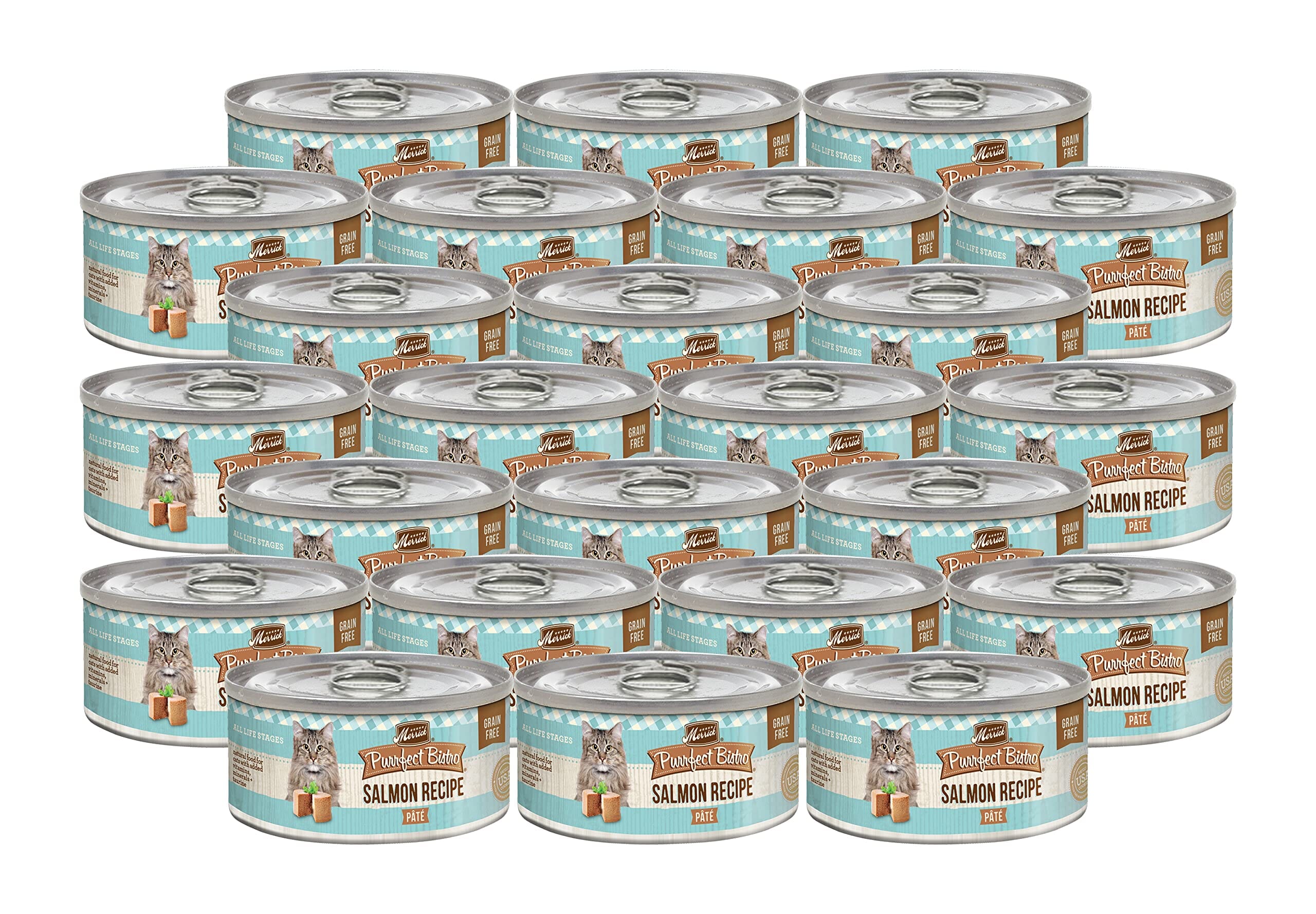 Merrick Purrfect Bistro Salmon Pate Canned Cat Food - 3 Oz - Case of 24  