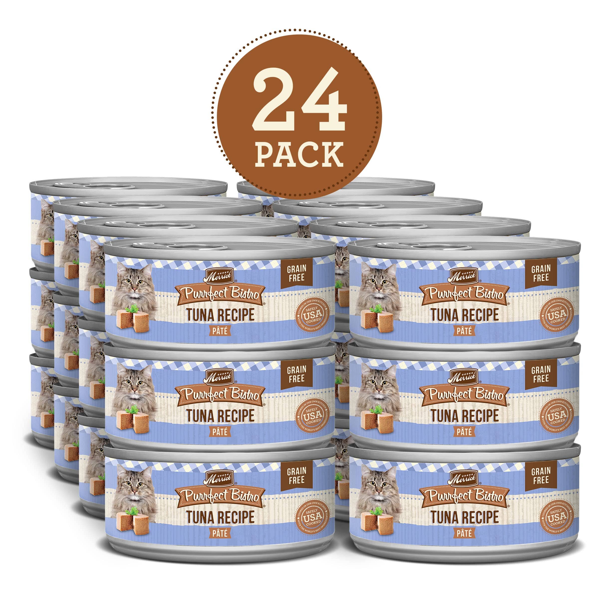 Merrick Purrfect Bistro Tuna Pate Canned Cat Food - 5.5 Oz - Case of 24  